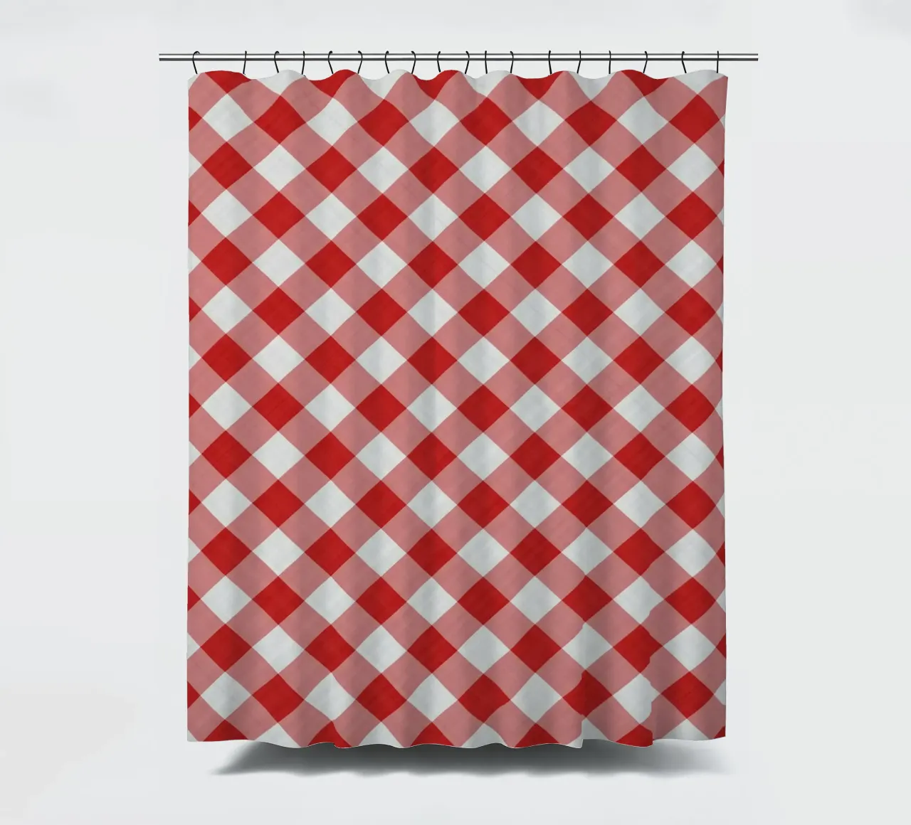 Gingham in Rot Duschvorhang von Happy Littles