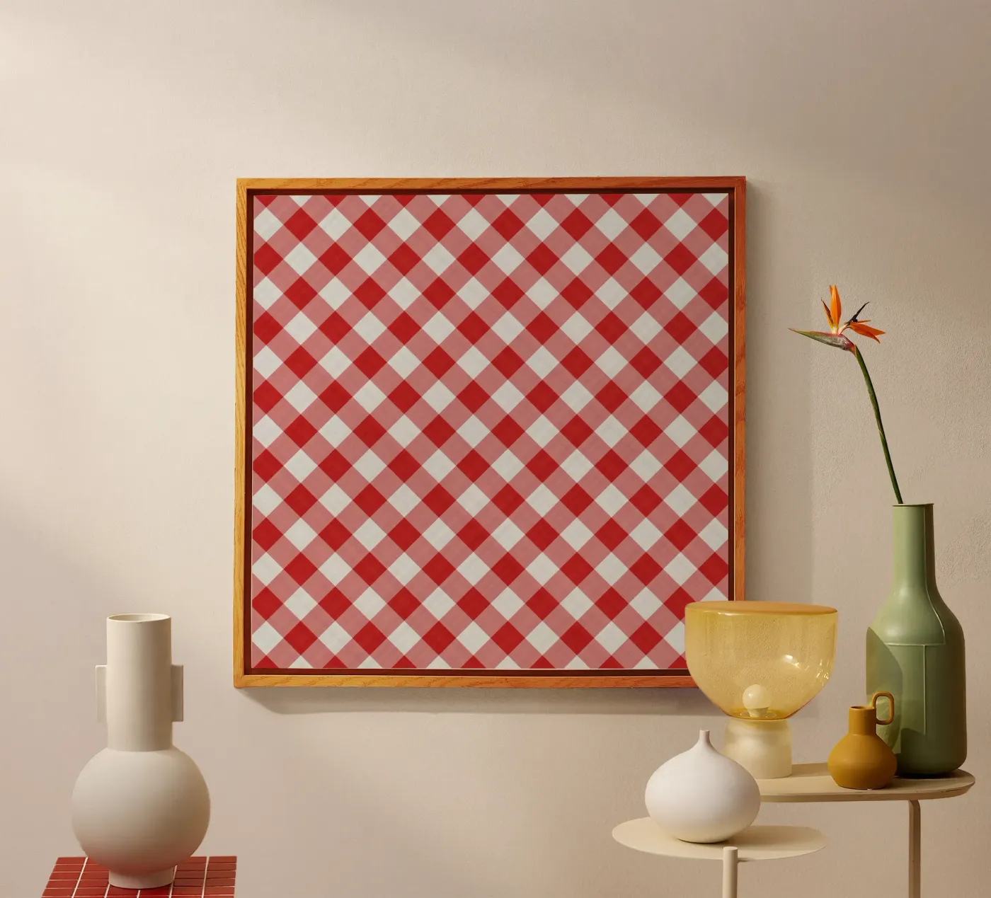 Gingham in Red plexiglass da Happy Littles