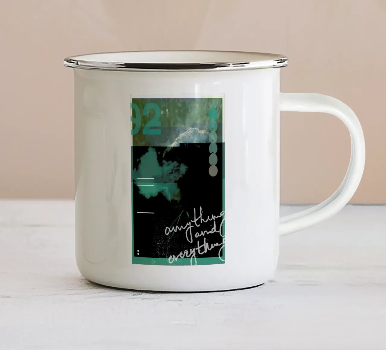 Glitch - Anything and Everything taza de esmalte de Ash Nico