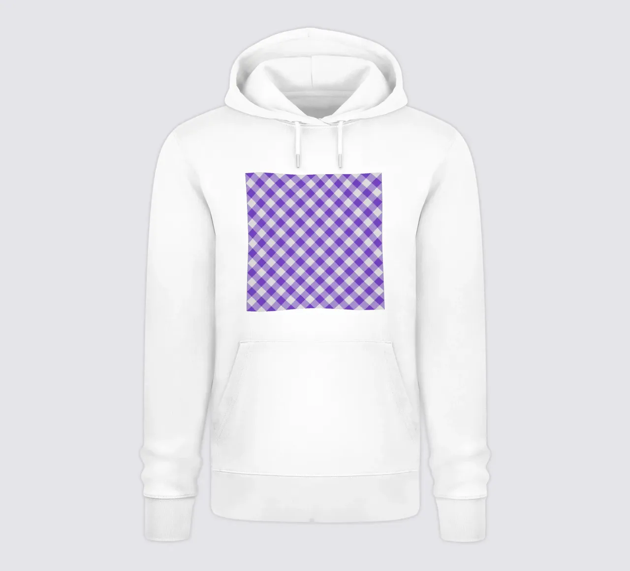 Gingham in viola vibrante felpa con cappuccio da Happy Littles