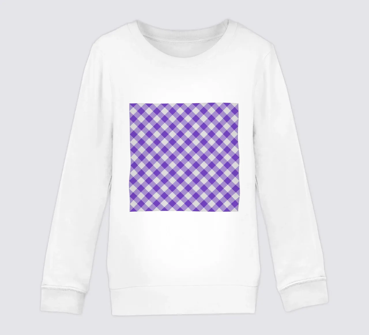 Gingham in viola vibrante felpa bambino da Happy Littles