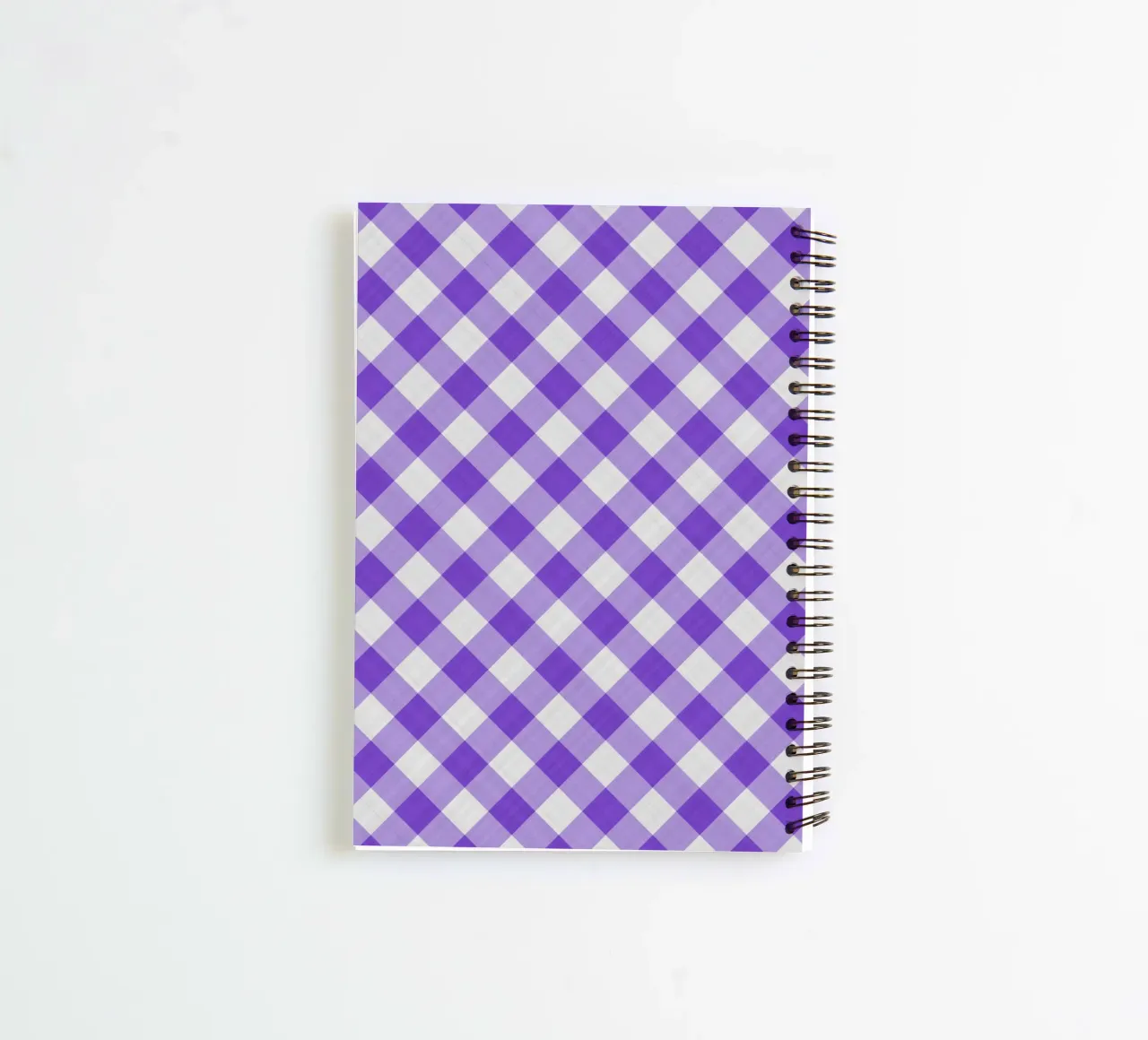 Gingham in Vibrant Purple spiral notebook by Happy Littles