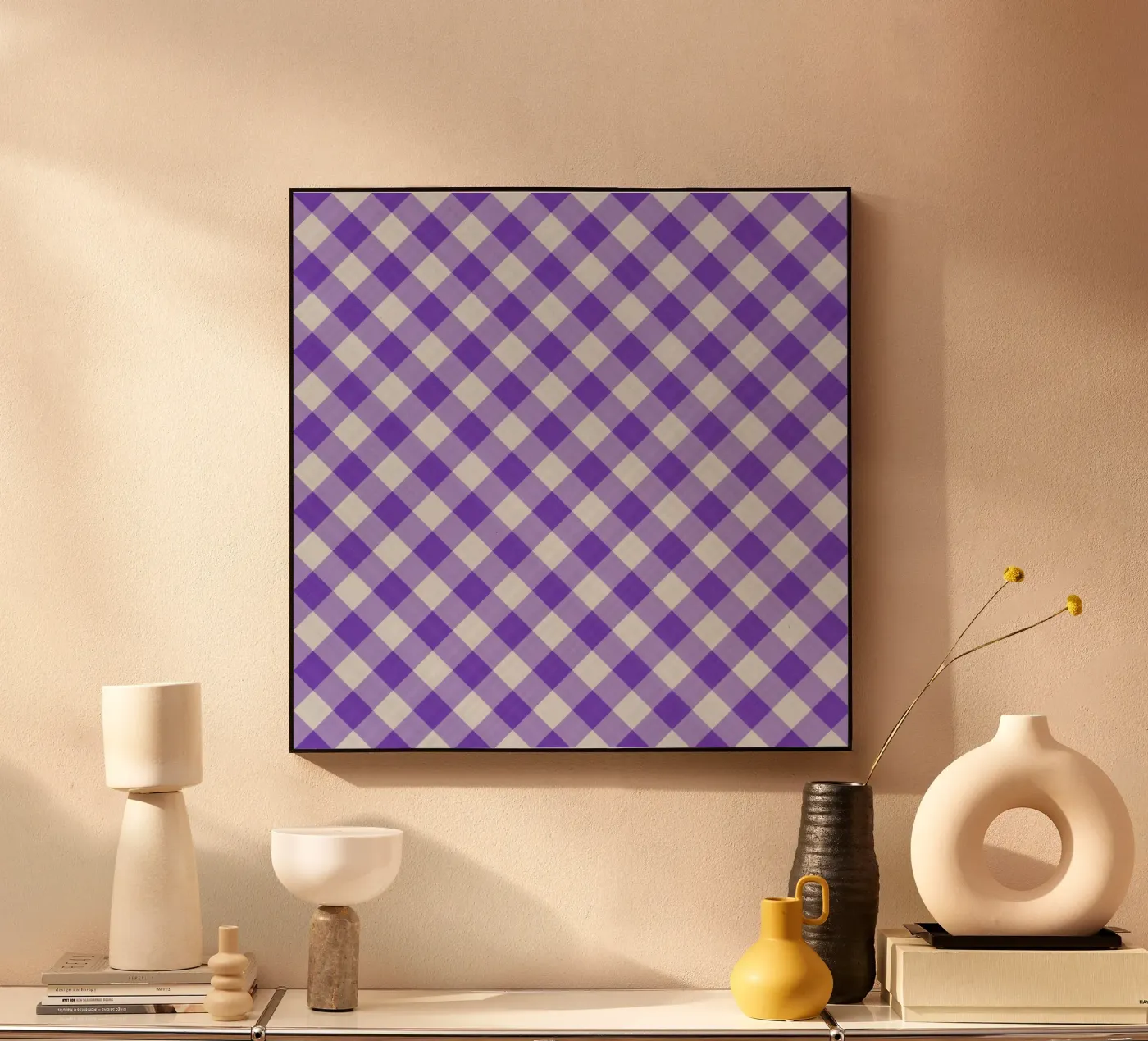 Gingham in viola vibrante plexiglass da Happy Littles