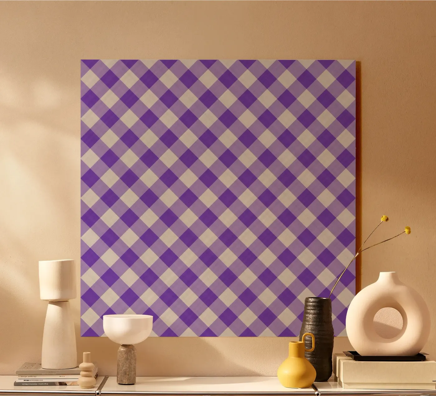 Gingham in viola vibrante plexiglass da Happy Littles