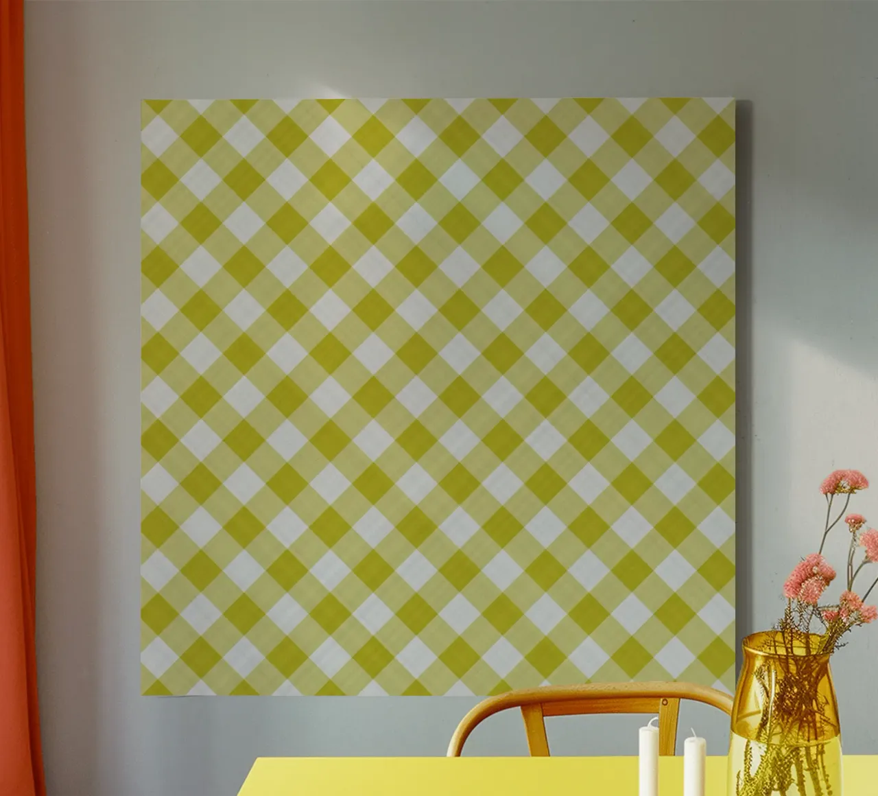 Gingham in giallo tela da Happy Littles
