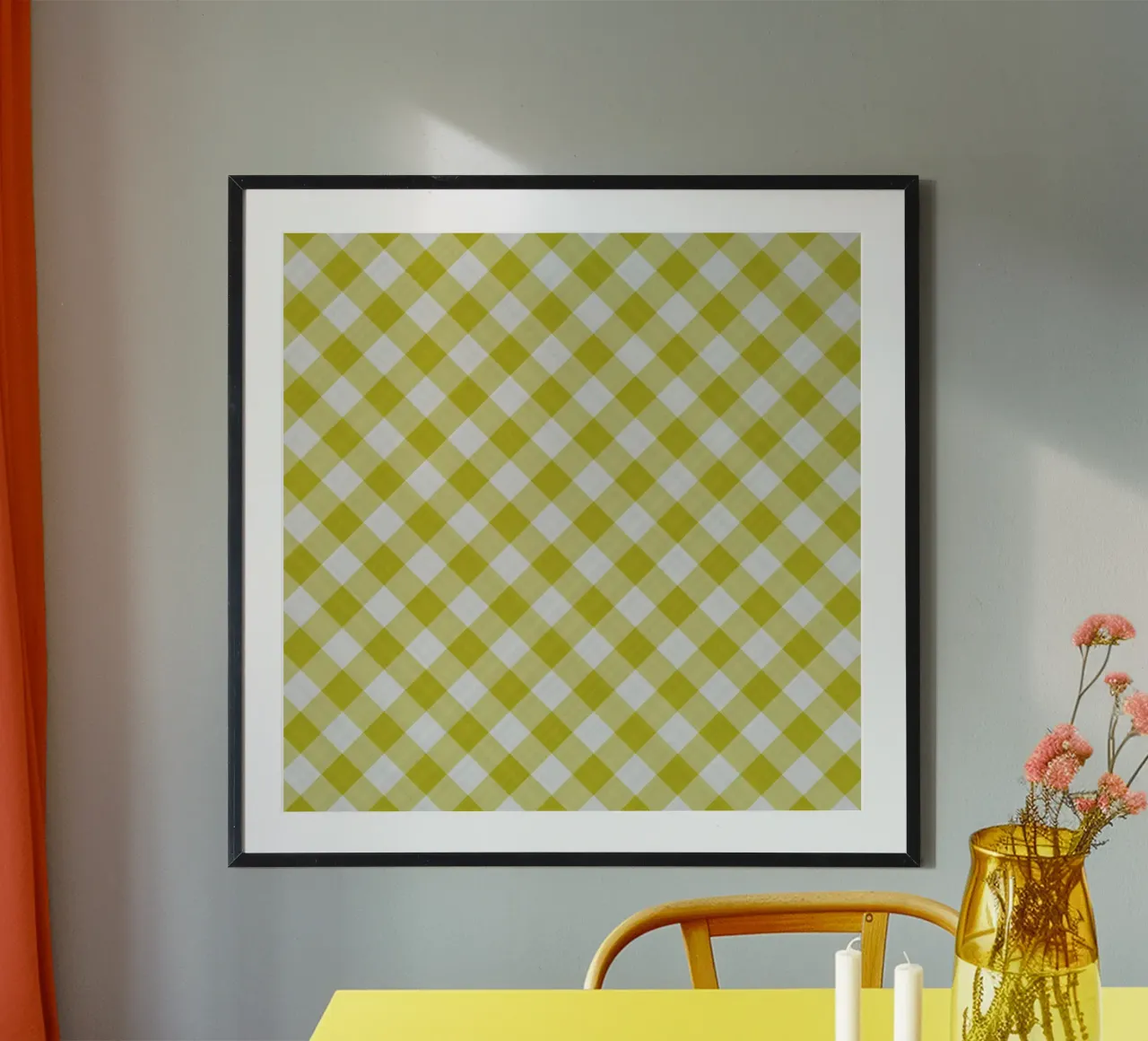 Gingham in giallo carta hahnemühle da Happy Littles