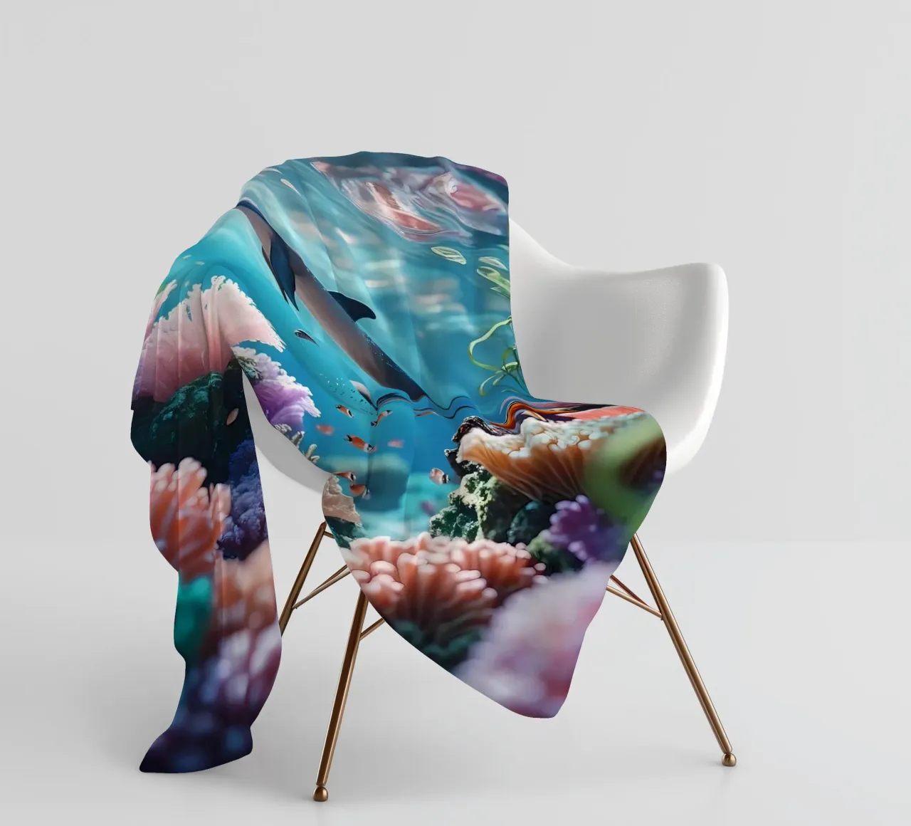🪸🐬 Delfini | Danza nella luce coperta in pile da Trinkets NL Design Studio