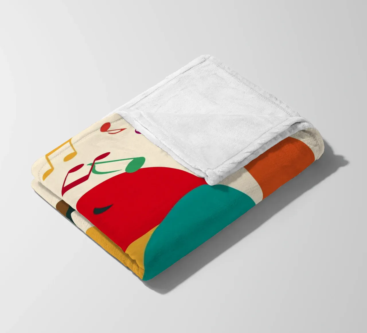 Uccello canterino con note colorate - Allegro motivo musicale coperta in pile da namosh