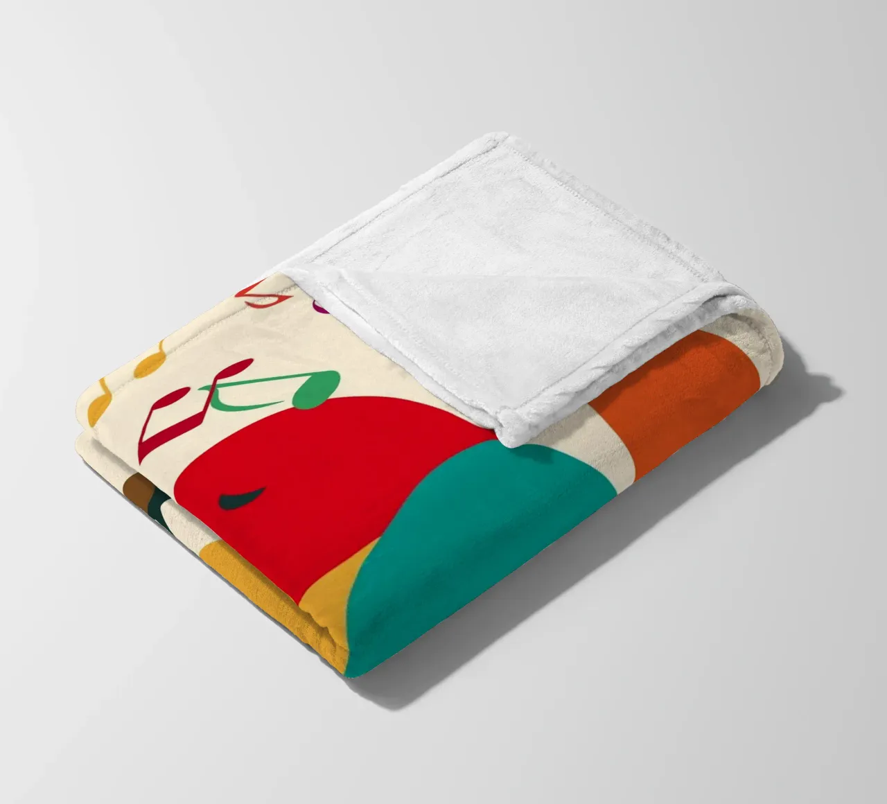 Uccello canterino con note colorate - Allegro motivo musicale coperta in pile da namosh