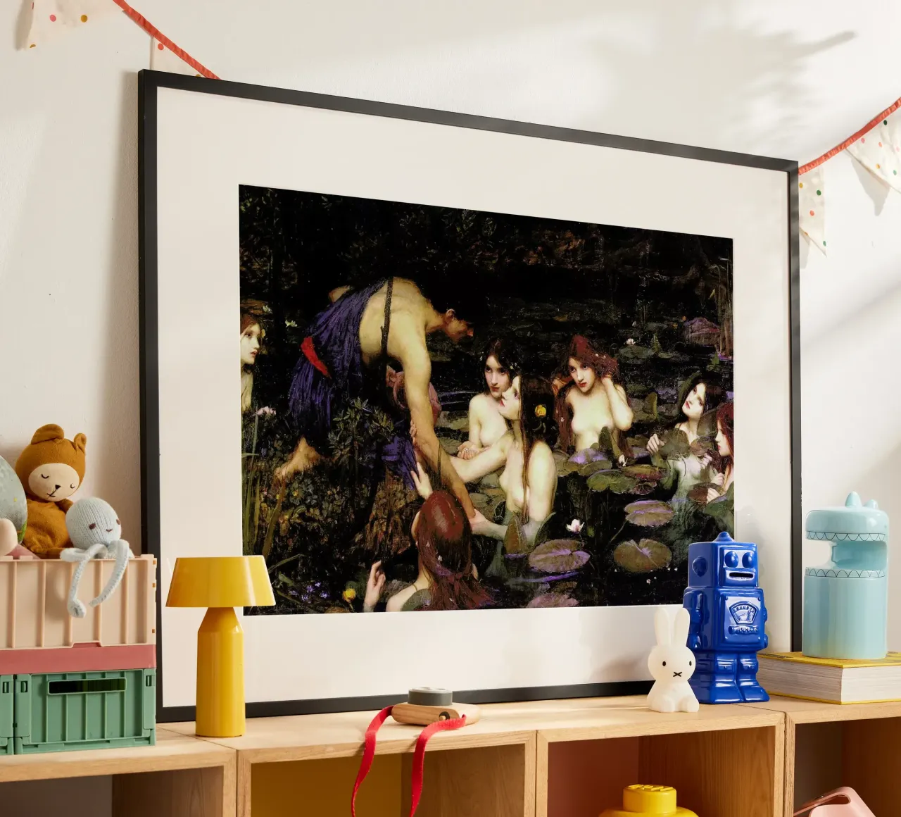 Waterhouse - Hylas And The Nymphs poster con telaio in legno da Vintage by JUNIQE