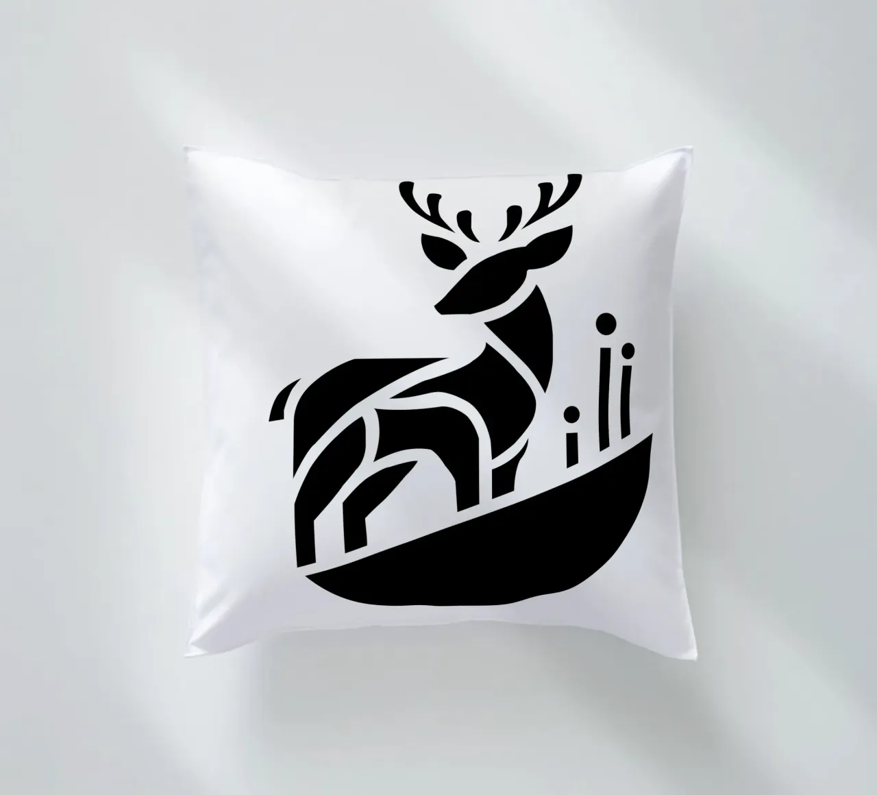 Silent Forest – Minimalist Deer cuscino da Sivaro
