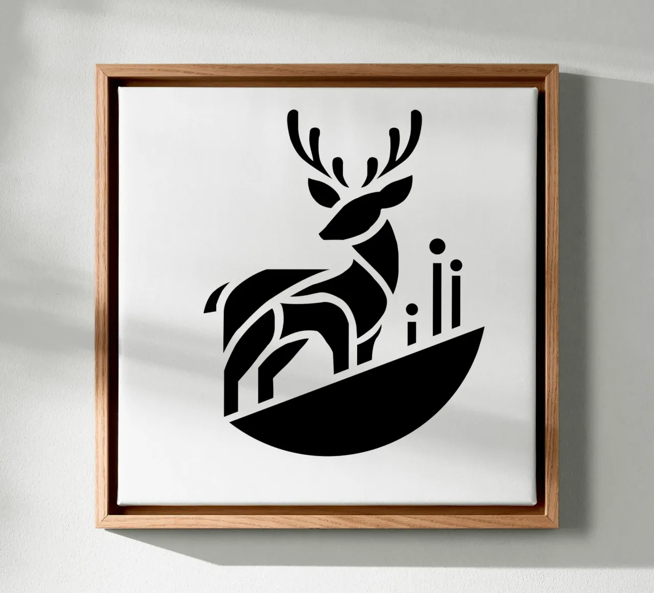 Silent Forest – Minimalist Deer tela con Cornice a cassetta da Sivaro