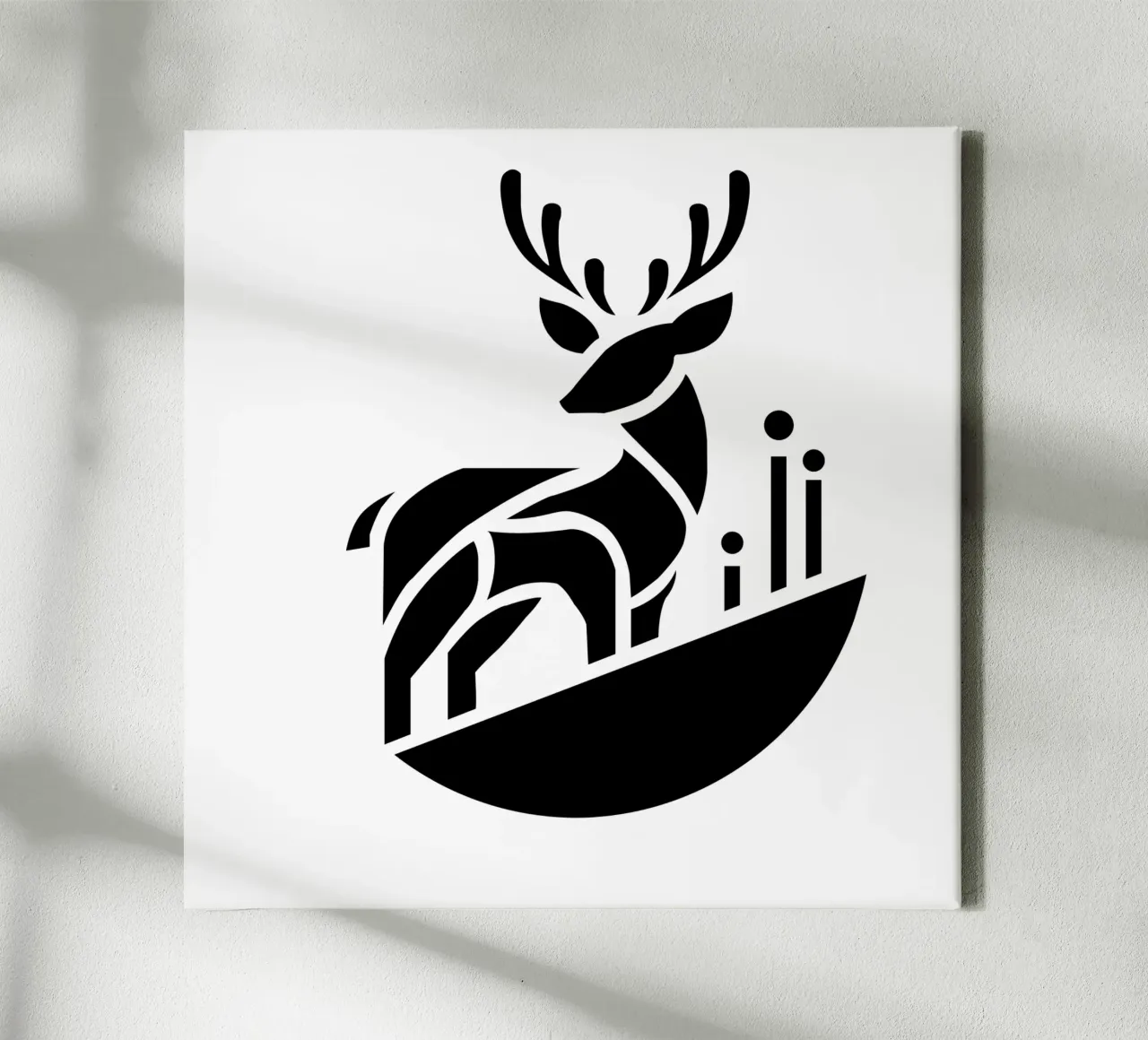 Silent Forest – Minimalist Deer tela con Cornice a cassetta da Sivaro