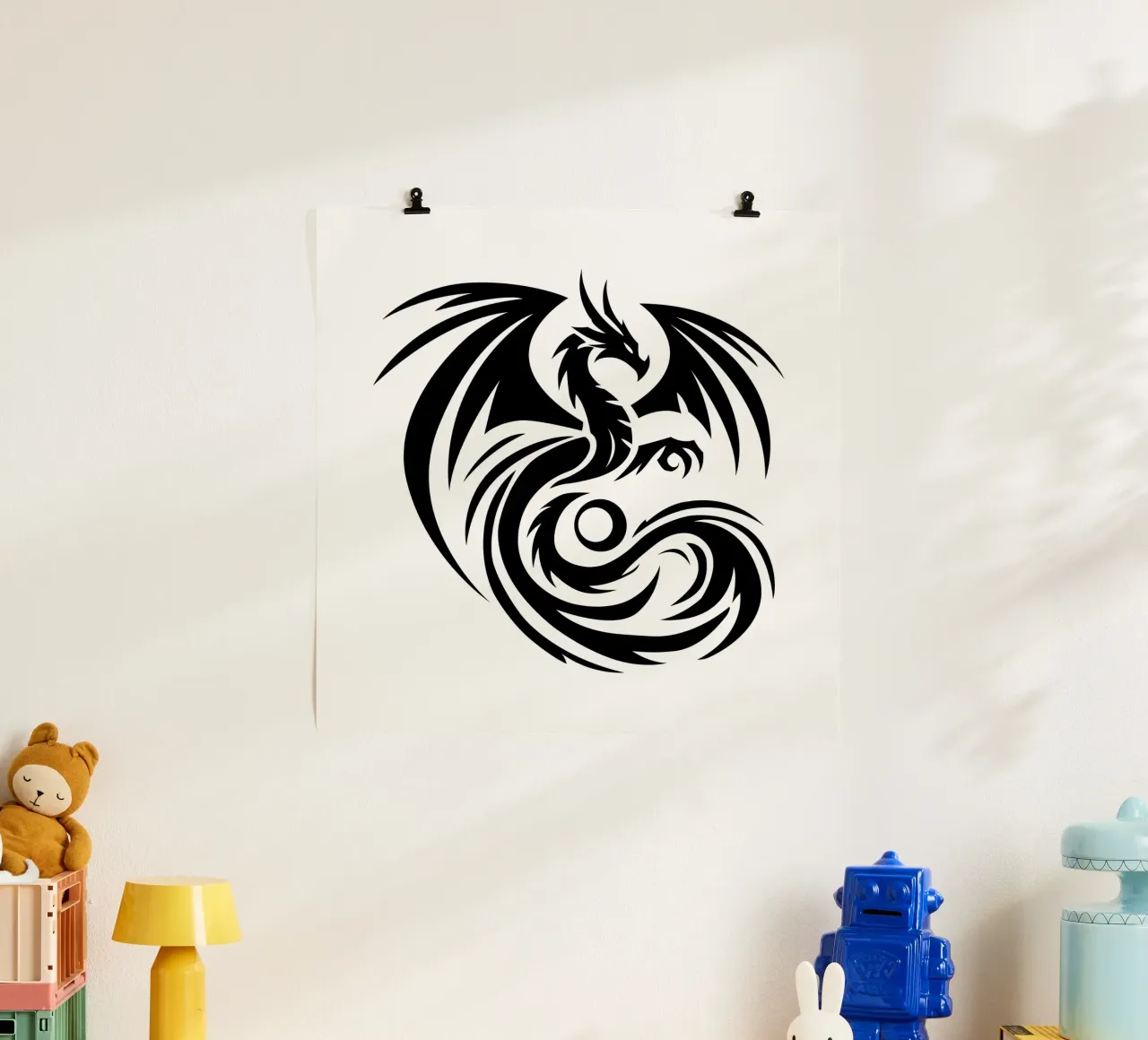 Dragon Essence – Modern Fantasy Art poster con telaio in alluminio da Sivaro