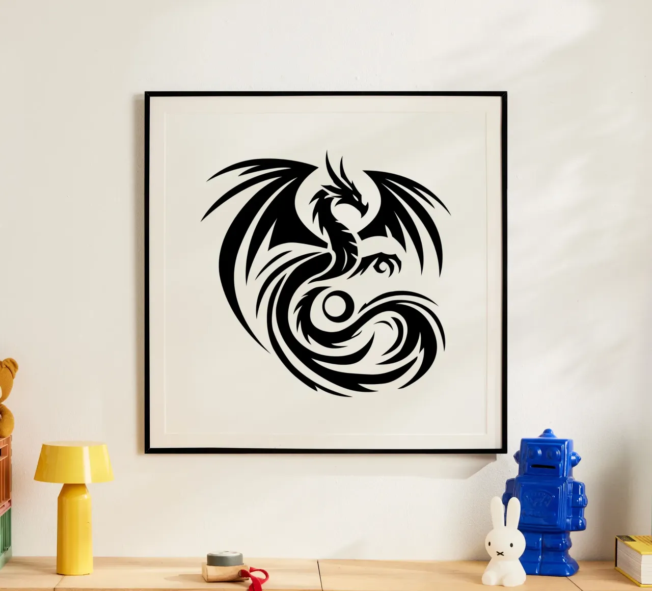 Dragon Essence – Modern Fantasy Art poster con telaio in alluminio da Sivaro
