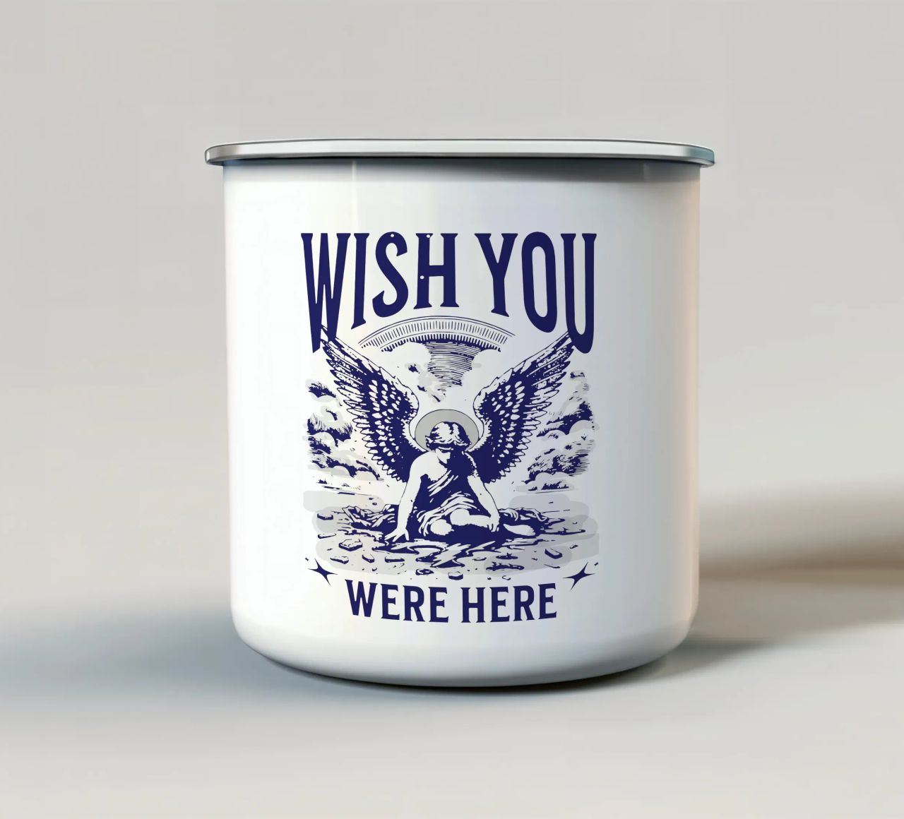Vorrei che tu fossi qui tazza in smalto da Gunawan Rb