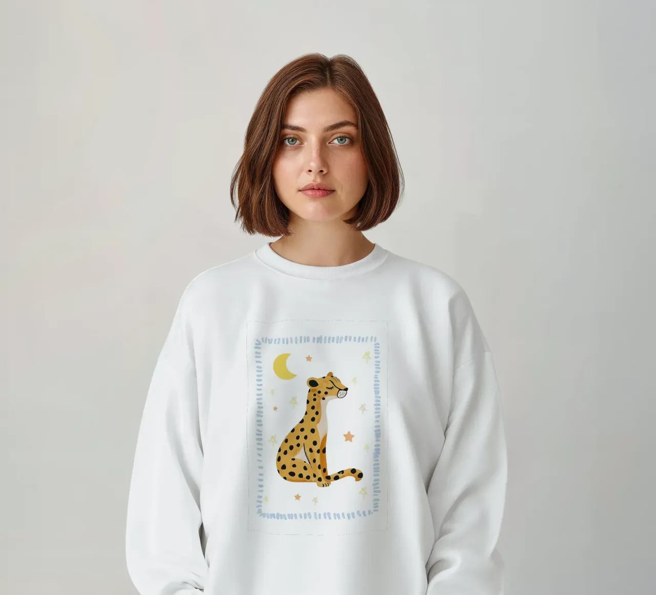 Cheetah Print, Boho Print, Whimsical Poster sweatshirt by Little Lola