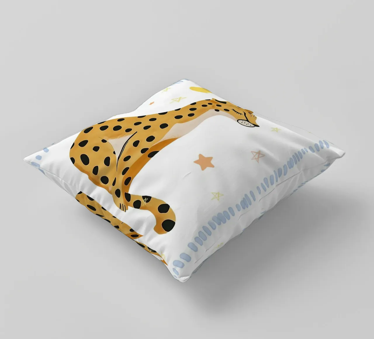 Cheetah Print, Boho Print, Whimsical Poster decorative cushion by Little Lola