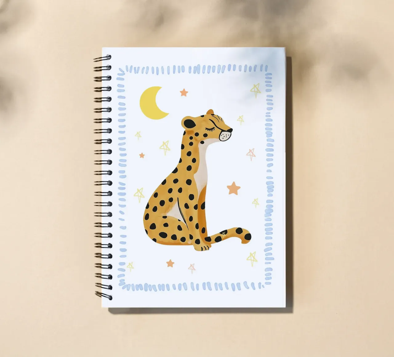 Cheetah Print, Boho Print, Whimsical Poster spiral notebook by Little Lola