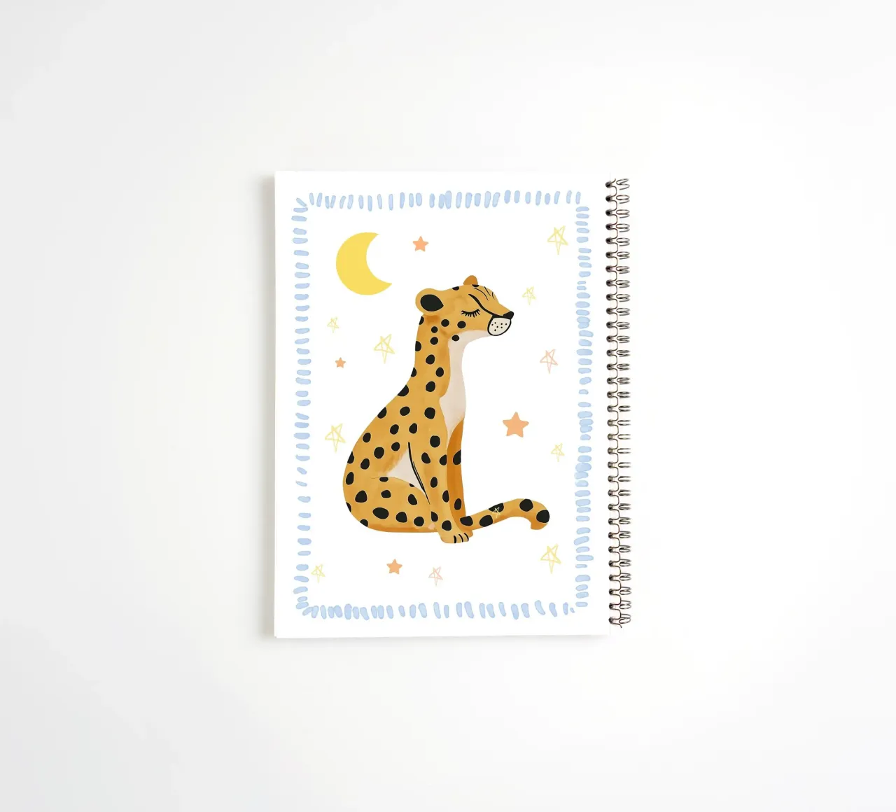 Cheetah Print, Boho Print, Whimsical Poster spiral notebook by Little Lola