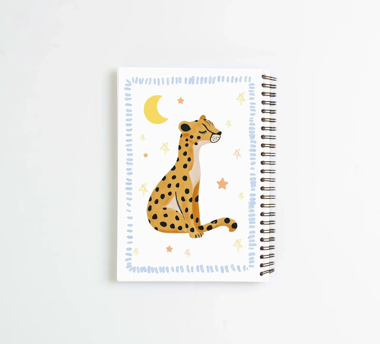 Cheetah Print, Boho Print, Whimsical Poster spiral notebook by Little Lola