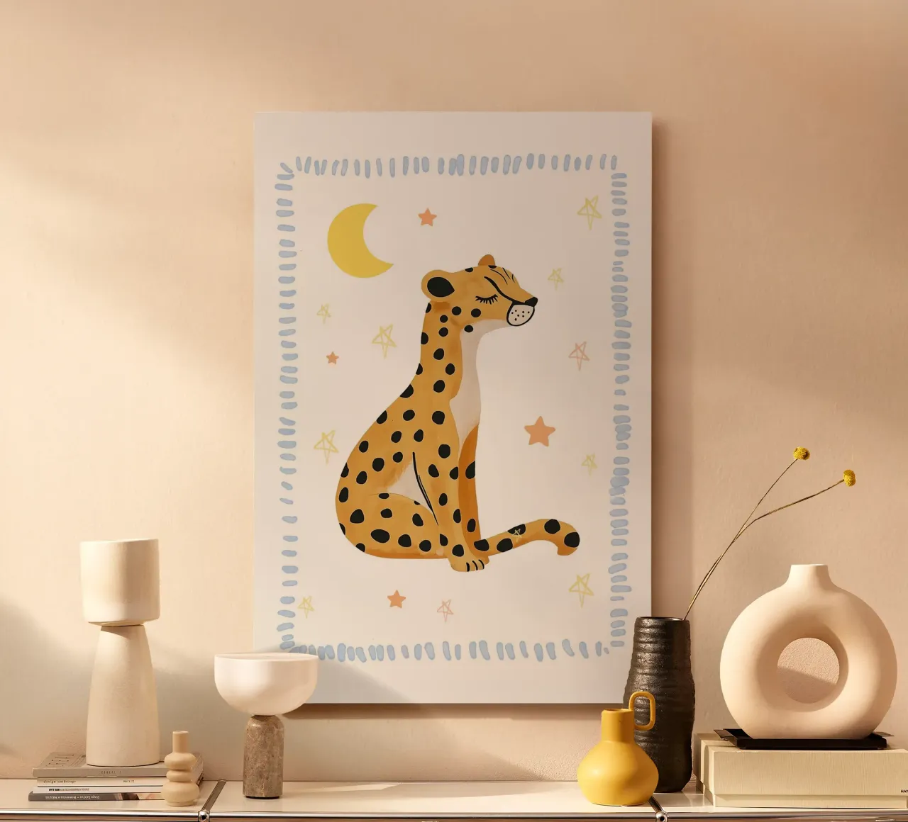 Cheetah Print, Boho Print, Whimsical Poster forex plate by Little Lola