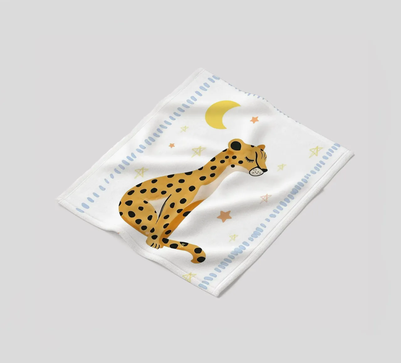Cheetah Print, Boho Print, Whimsical Poster fleece blanket by Little Lola