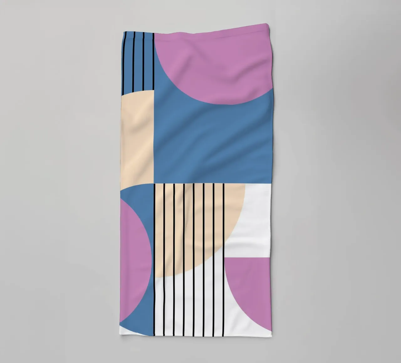 Bauhaus Harmony: Geometric Abstract Art Print, Trendy Decor towel by NorwesClub