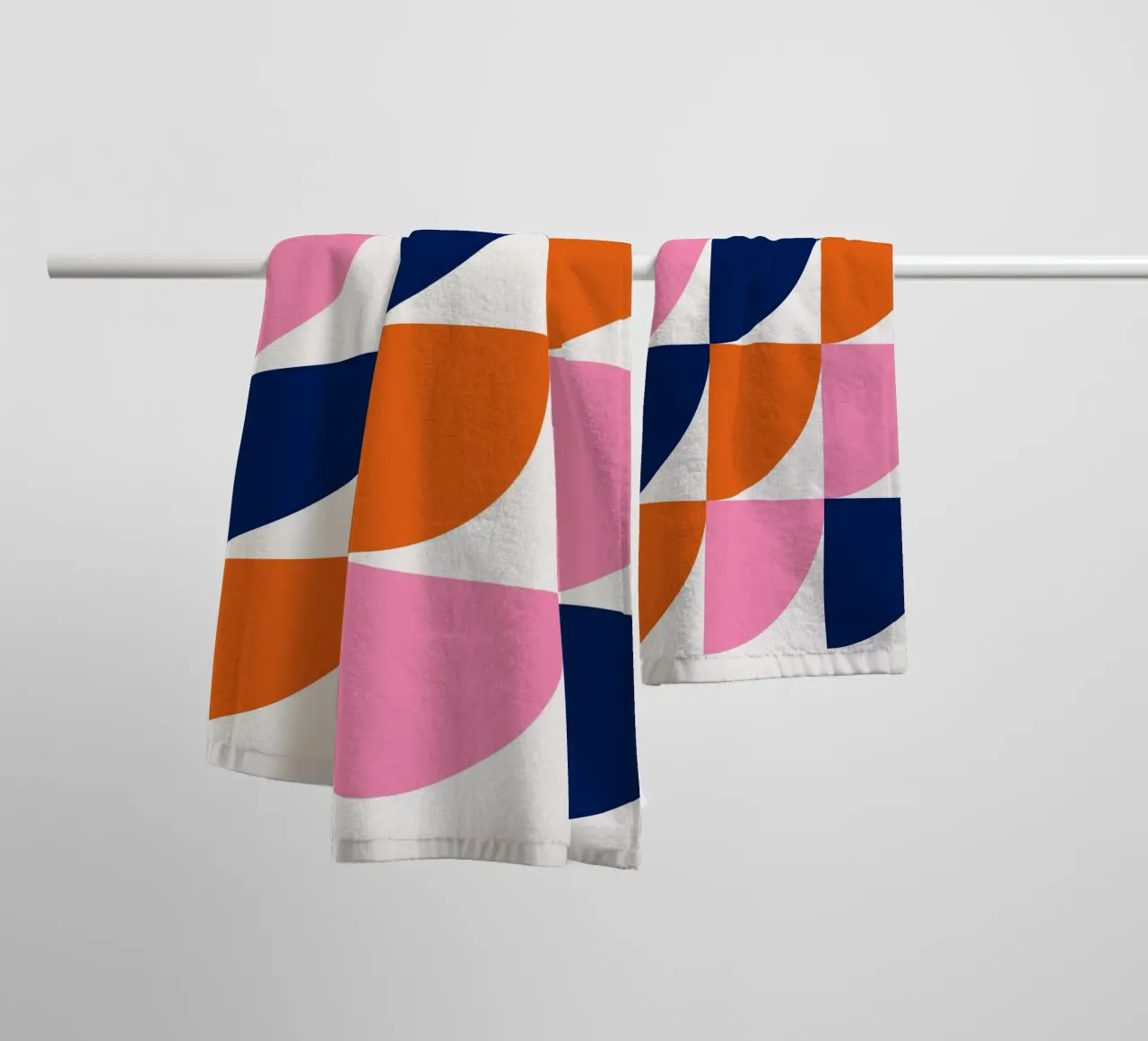 Mid-Century Modern Arc Grid: Geometric Abstract, Vibrant & C towel by NorwesClub