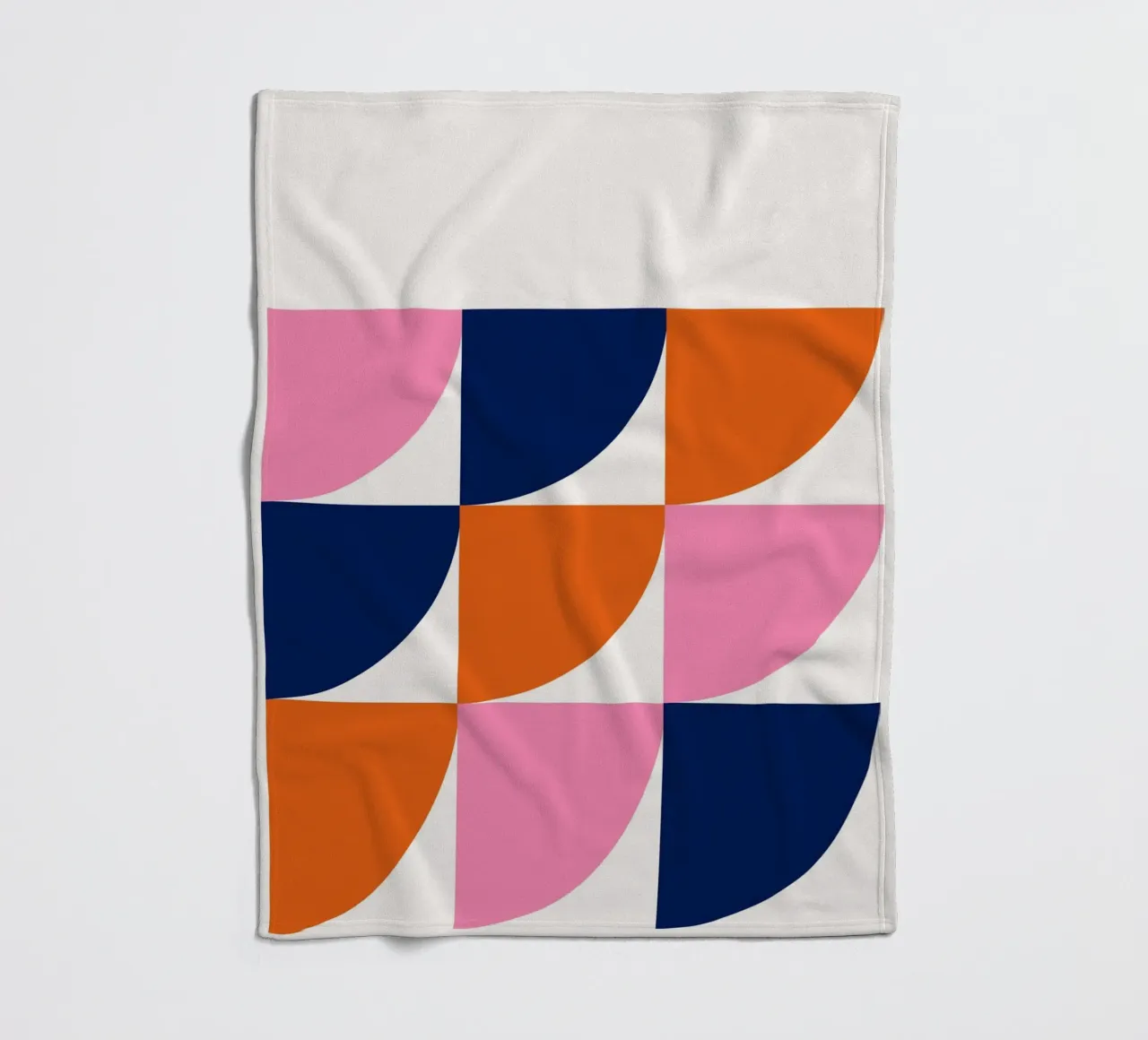 Mid-Century Modern Arc Grid: Geometric Abstract, Vibrant & C fleece blanket by NorwesClub