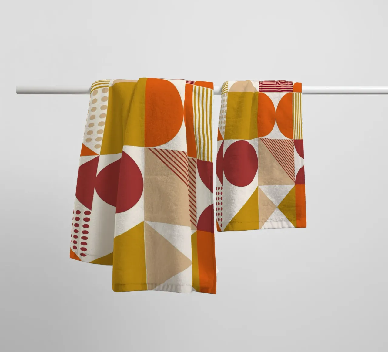 Bauhaus astratto: forme geometriche, tendenza moderna di metà secolo asciugamano da bagno da NorwesClub