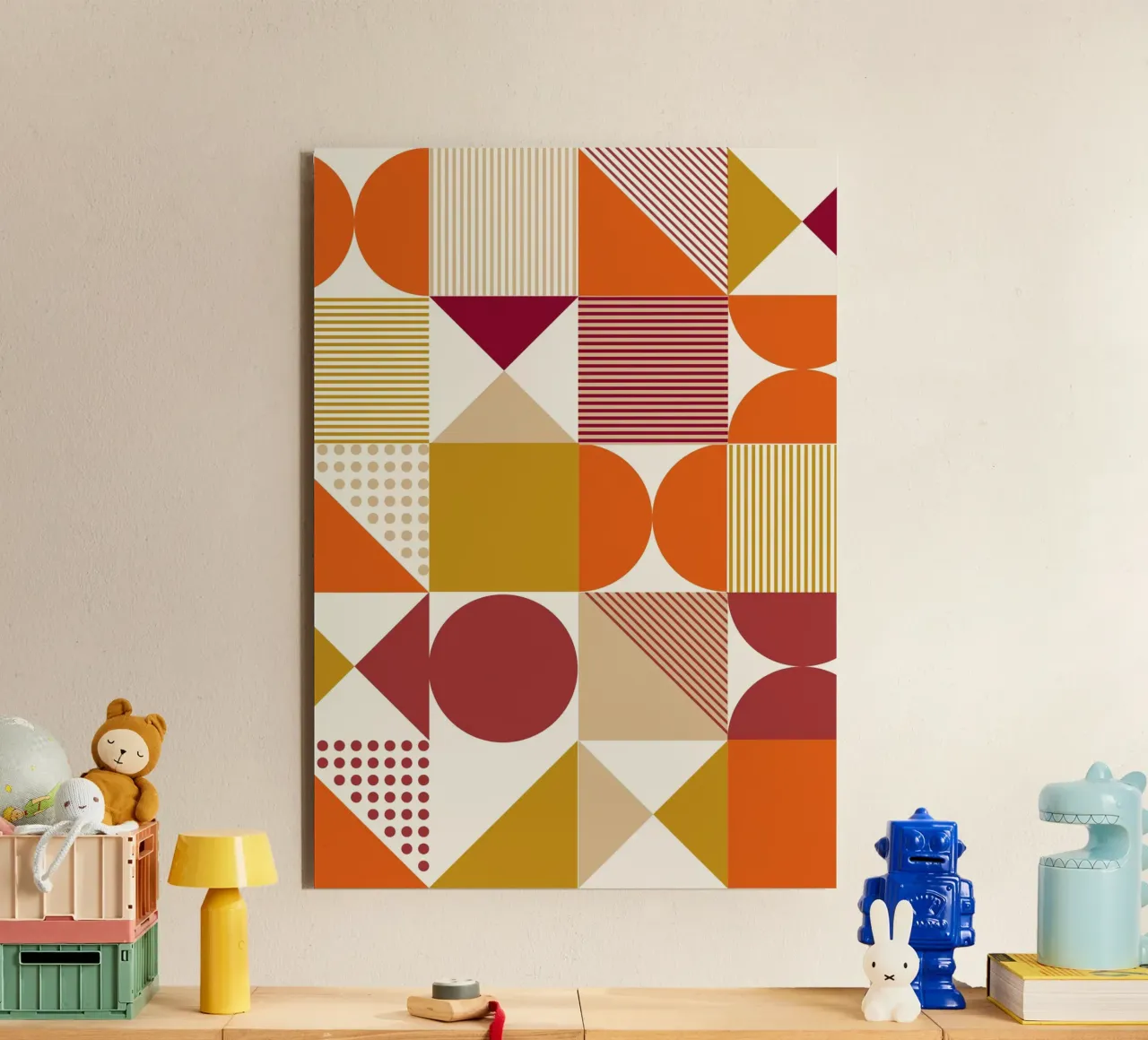 Bauhaus astratto: forme geometriche, tendenza moderna di metà secolo alluminio dibond da NorwesClub