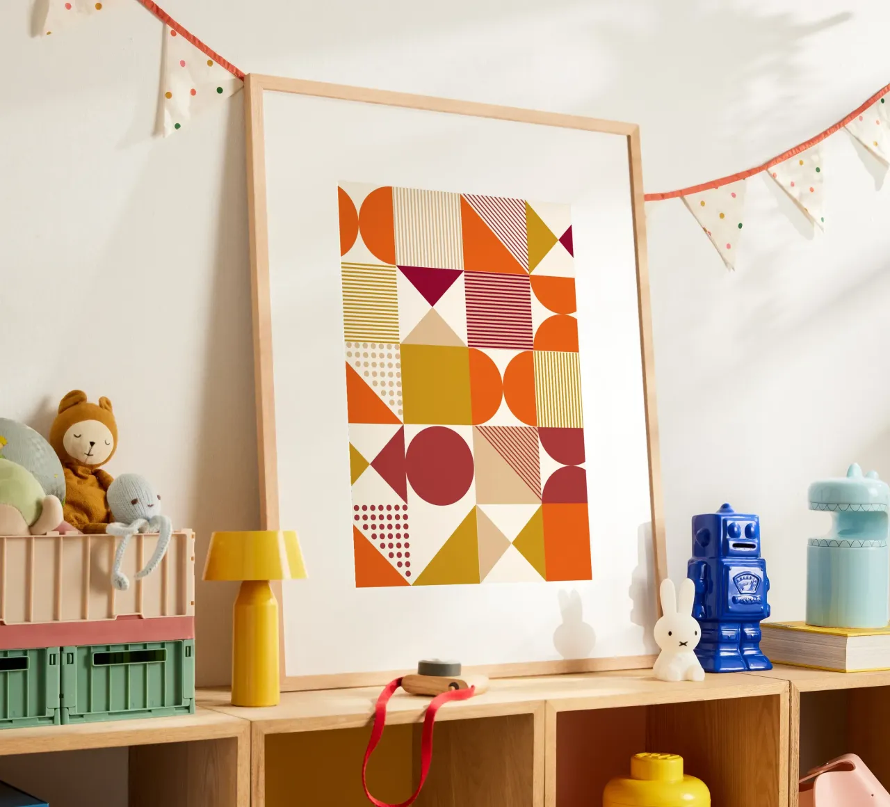 Bauhaus astratto: forme geometriche, tendenza moderna di metà secolo carta hahnemühle da NorwesClub