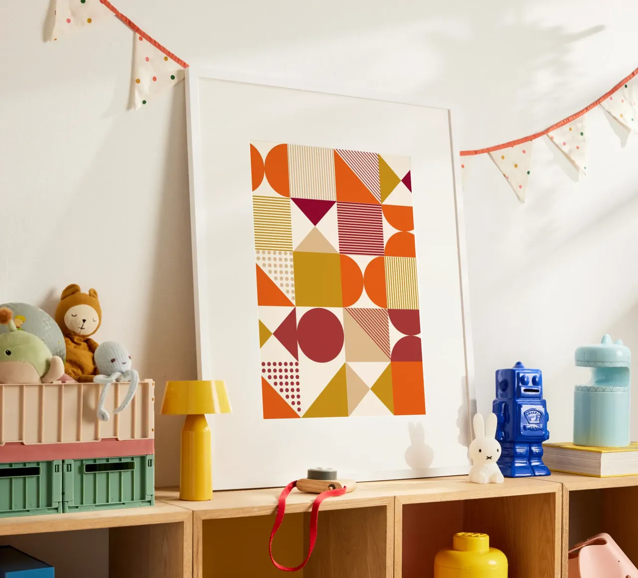 Bauhaus astratto: forme geometriche, tendenza moderna di metà secolo carta hahnemühle da NorwesClub