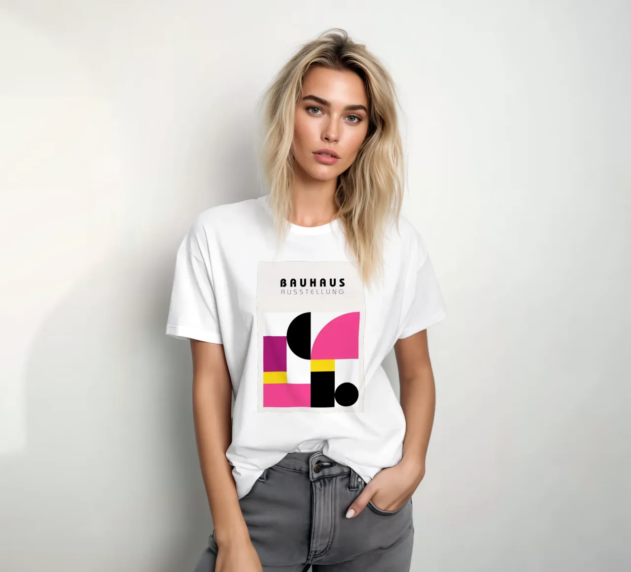 Bauhaus Exhibition: Geometric Abstract, Vibrant Modern Poste t-shirt by NorwesClub
