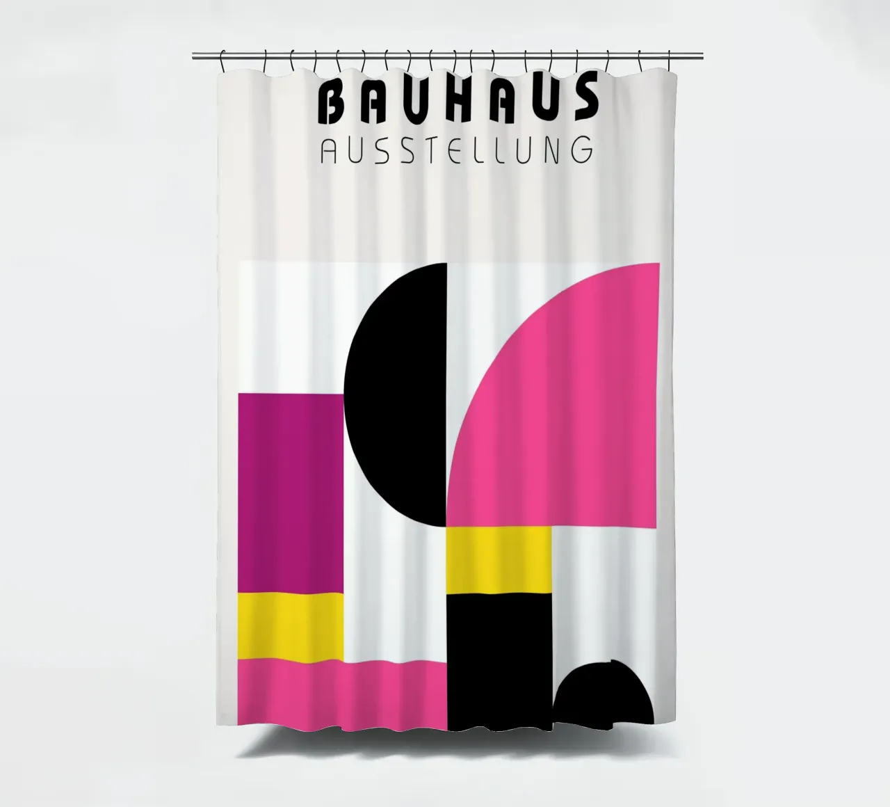 Bauhaus Exhibition: Geometric Abstract, Vibrant Modern Poste shower curtain by NorwesClub
