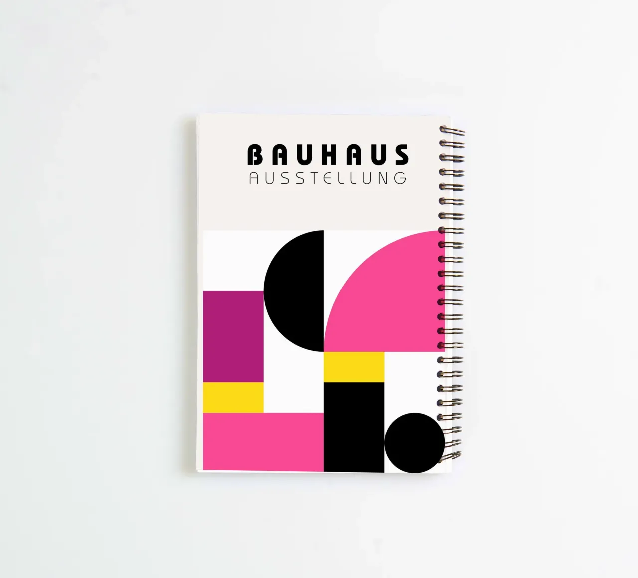 Bauhaus tentoonstelling: Geometrisch abstract, levendig modern Poste notitieboek met spiraal van NorwesClub