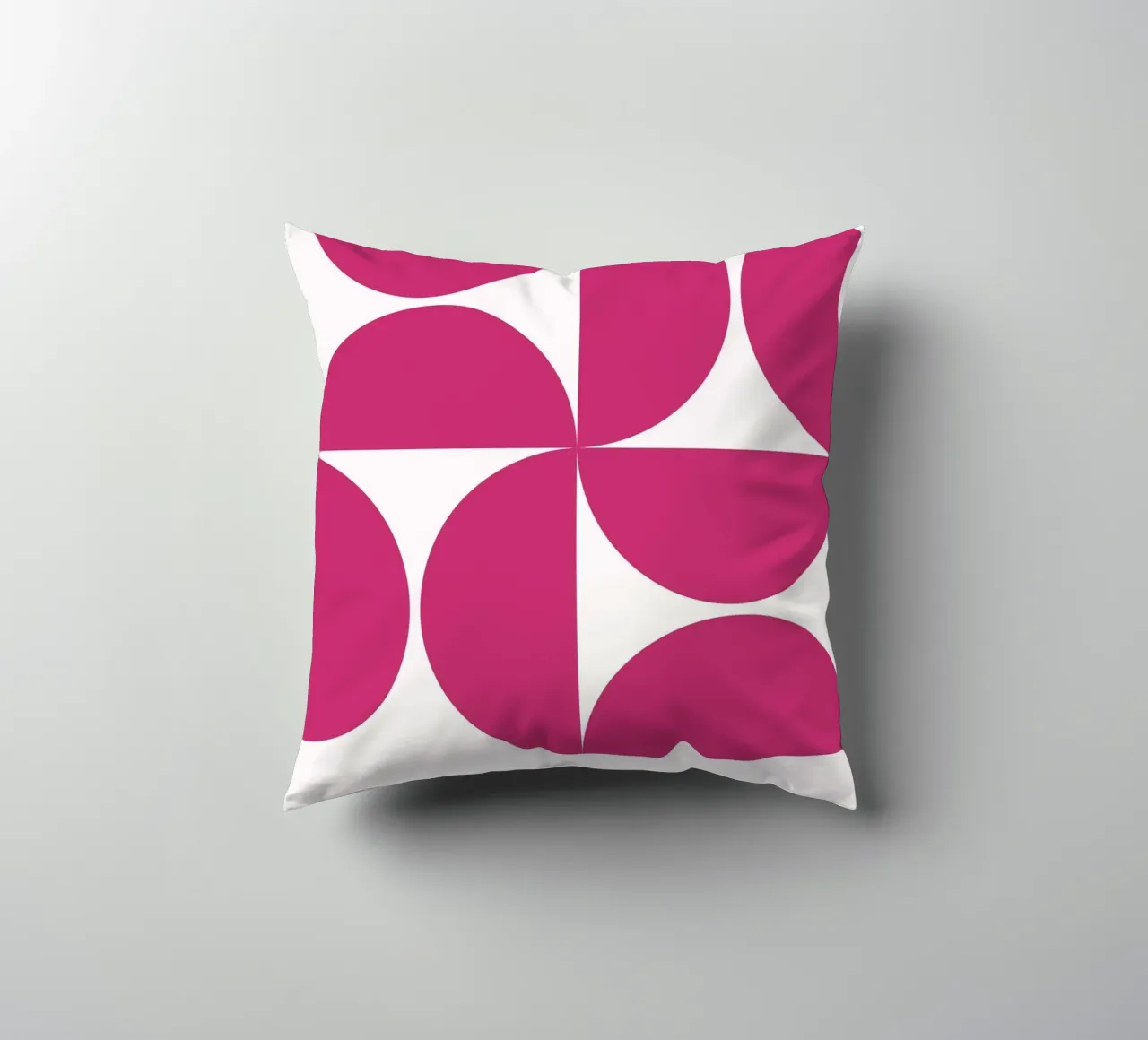 Fuchsia Mid-Century Modern : Abstract Geometric, Trendy Wall coussin de NorwesClub