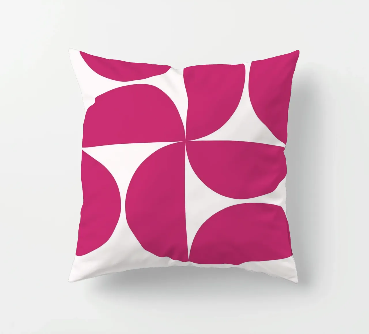 Fuchsia Mid-Century Modern : Abstract Geometric, Trendy Wall coussin de NorwesClub