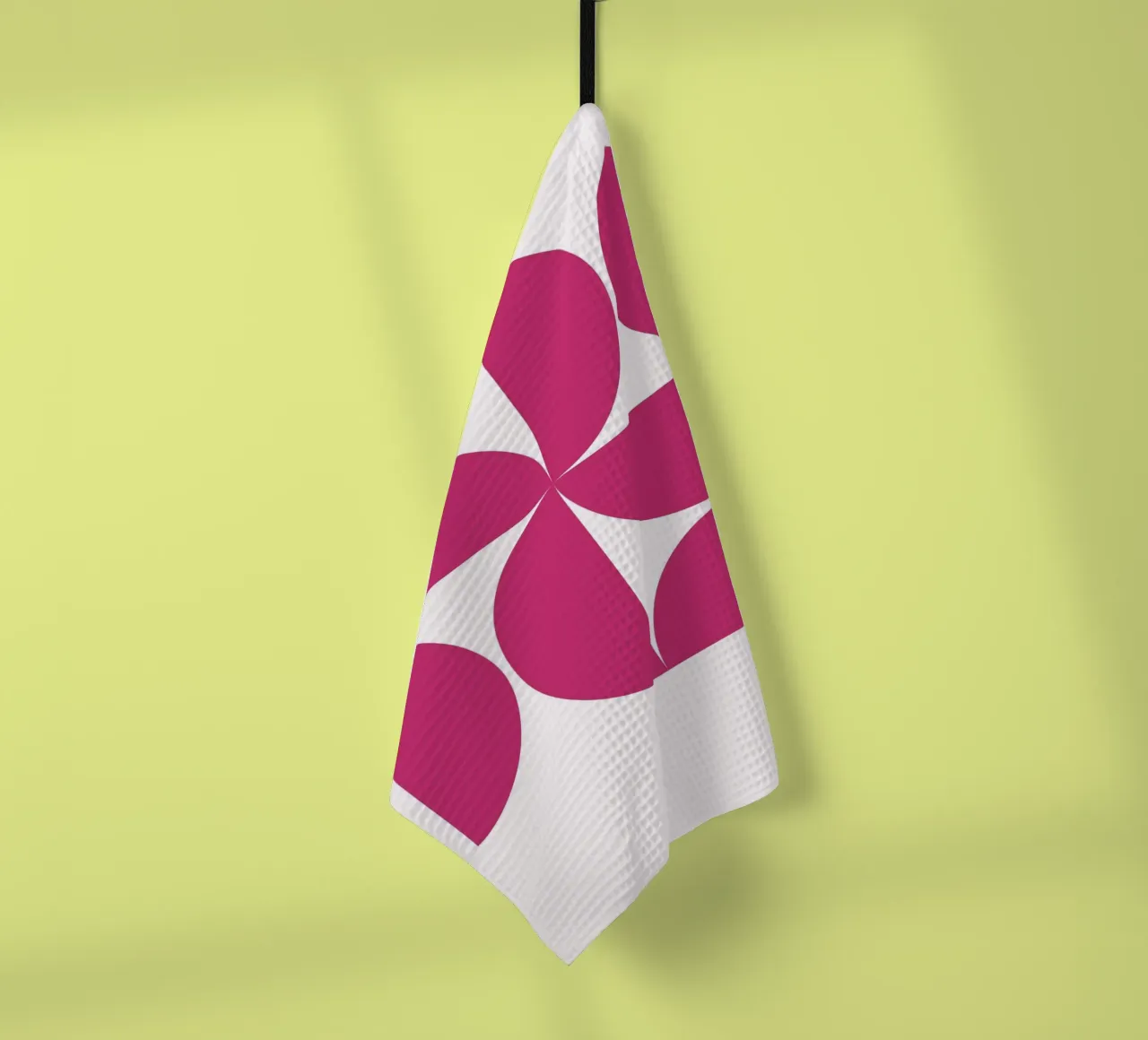 Fuchsia Mid-Century Modern : Abstract Geometric, Trendy Wall torchon de NorwesClub