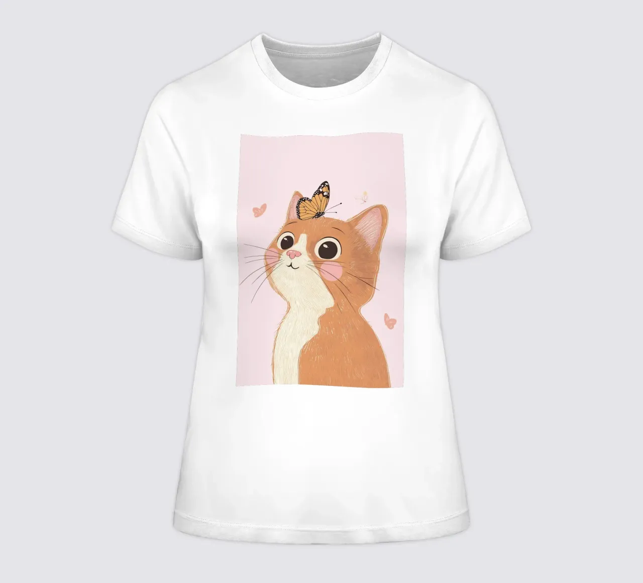 Cat Print, Boho Print, Whimsical Poster women's fitted t-shirt by Little Lola