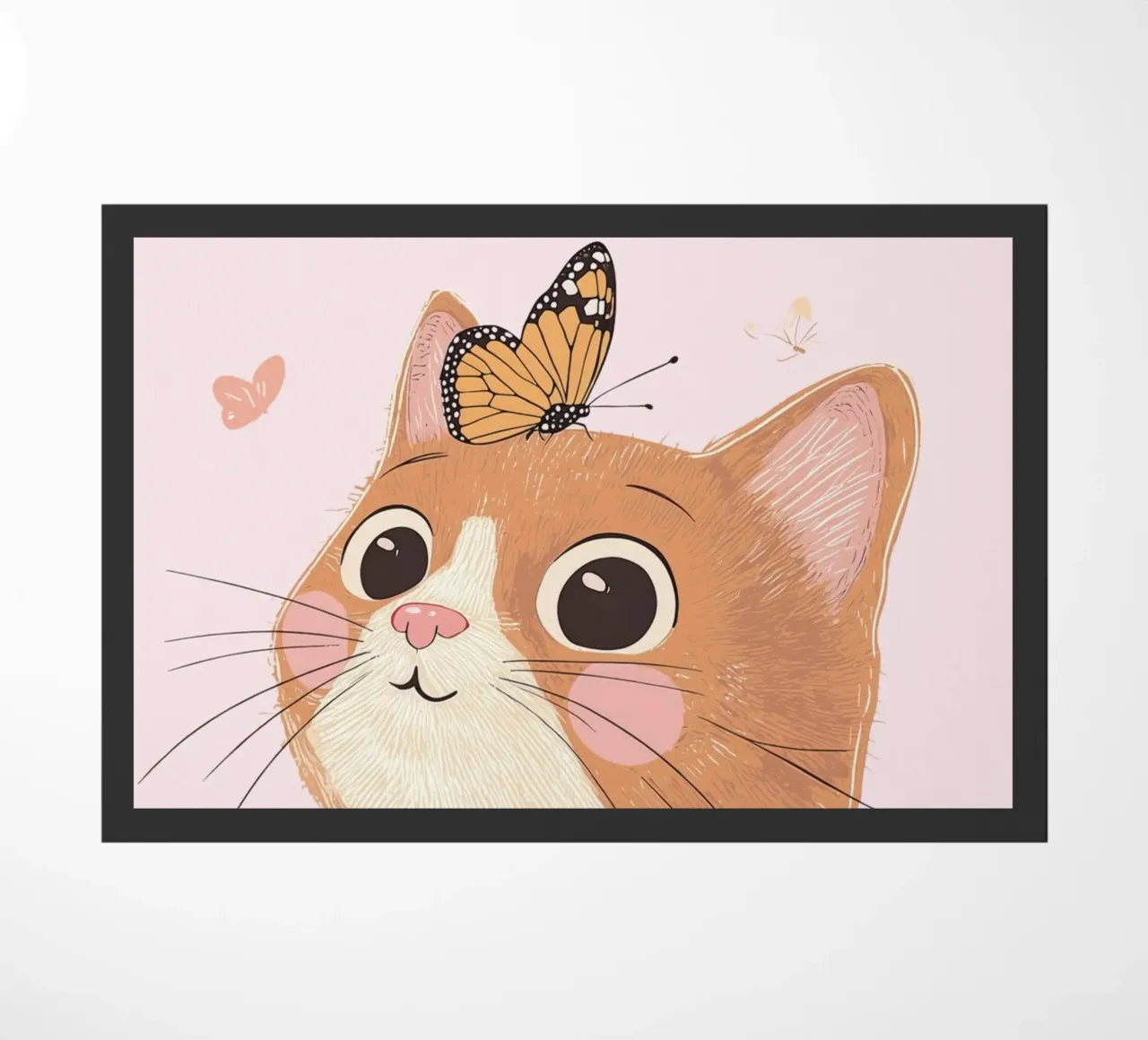 Cat Print, Boho Print, Whimsical Poster doormat by Little Lola