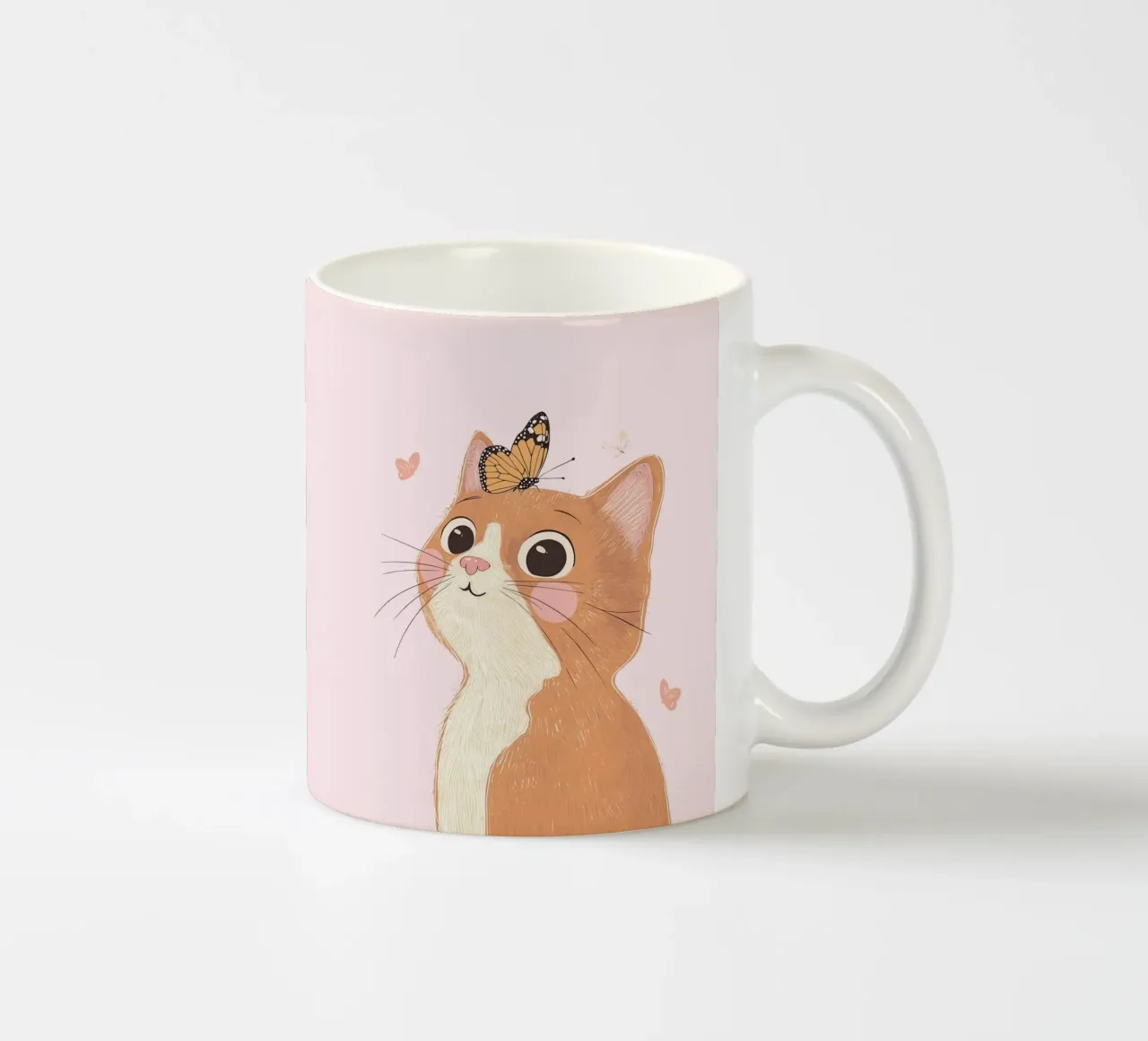 Cat Print, Boho Print, Whimsical Poster ceramic mug by Little Lola