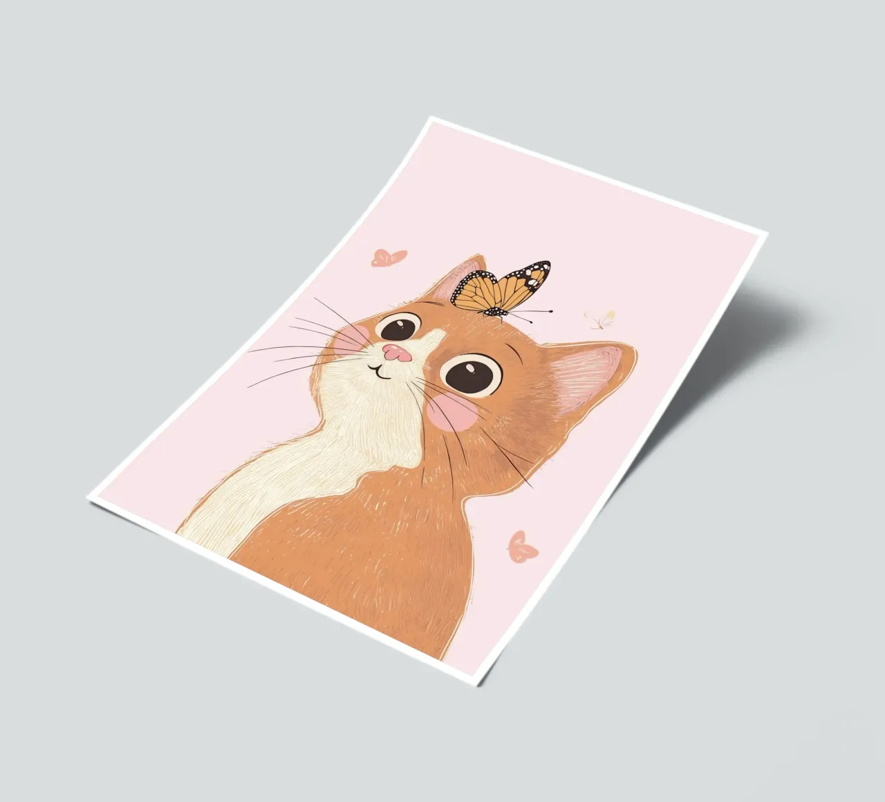 Cat Print, Boho Print, Whimsical Poster sticker sheet by Little Lola