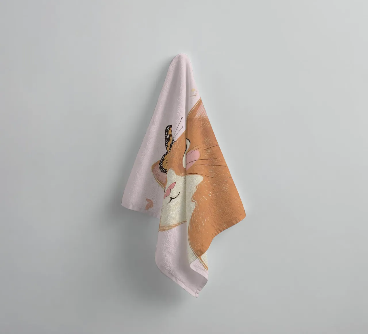 Cat Print, Boho Print, Whimsical Poster towel by Little Lola