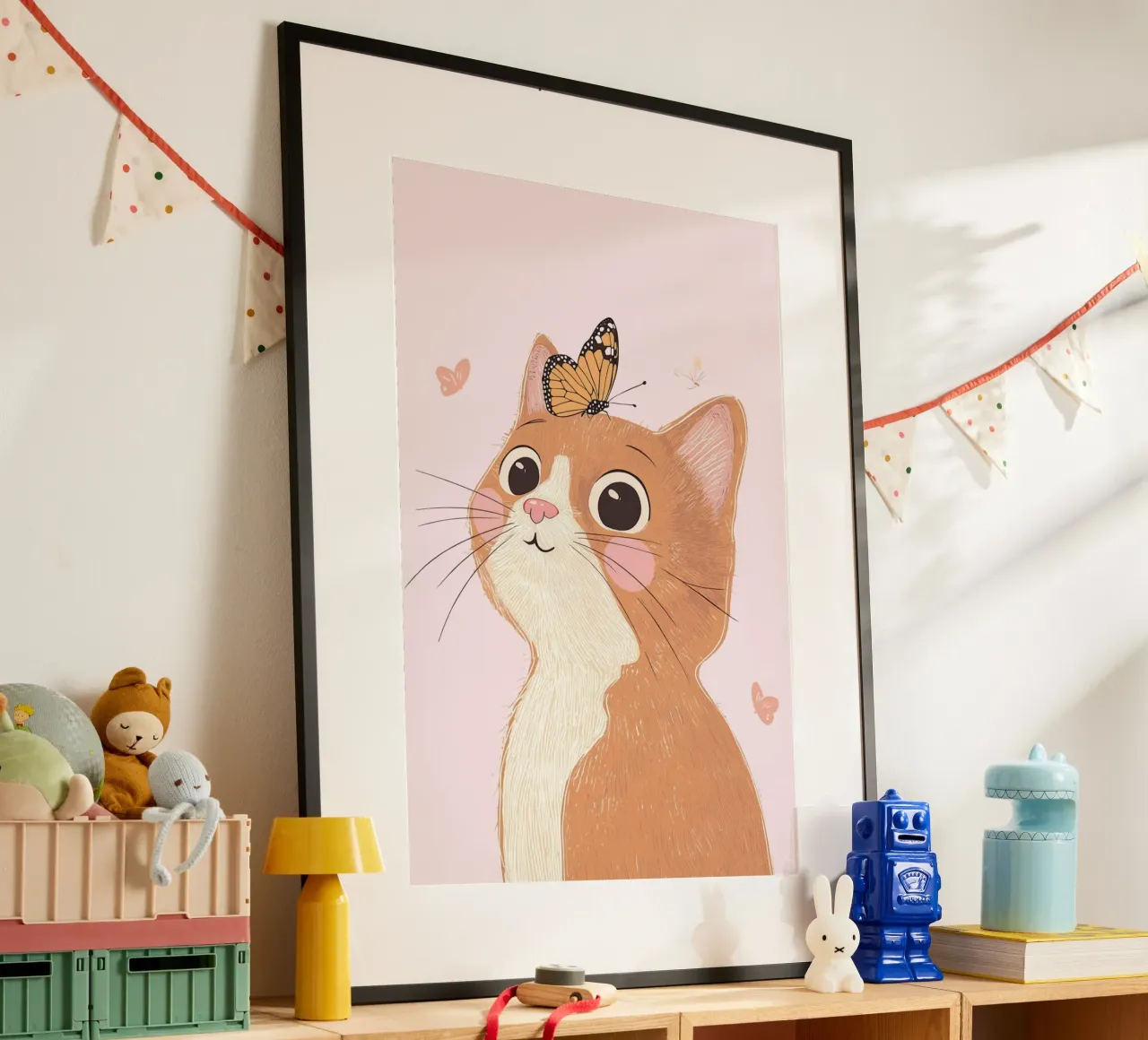 Cat Print, Boho Print, Whimsical Poster hahnemühle by Little Lola