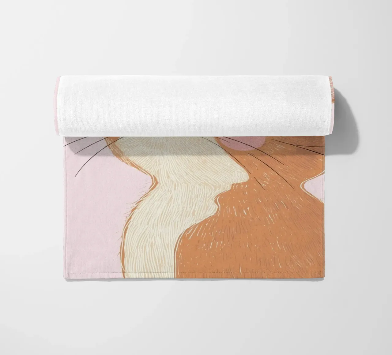 Cat Print, Boho Print, Whimsical Poster beach towel by Little Lola