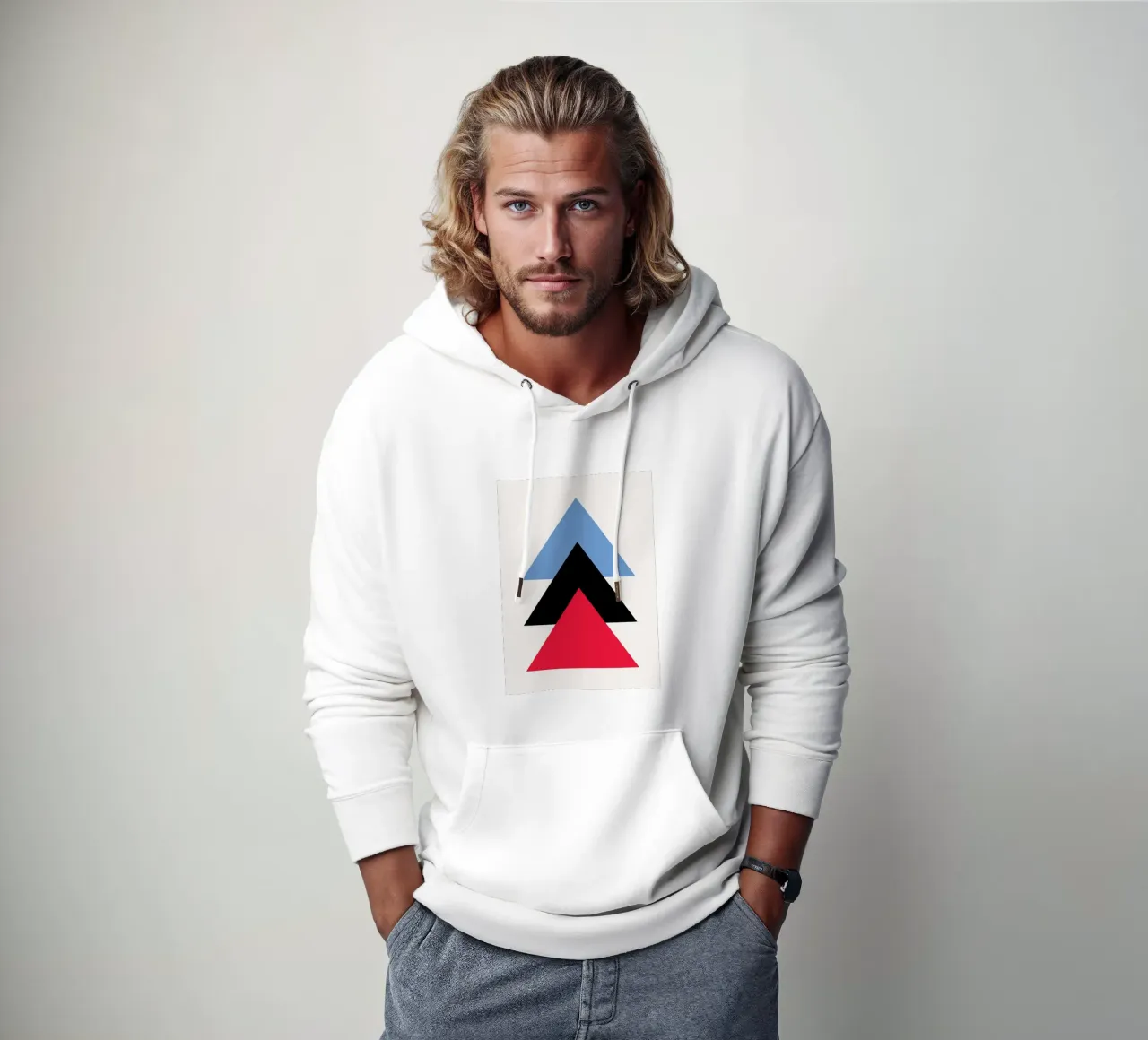 Ascesa Bauhaus: Triangoli geometrici, minimalista e moderno Tre felpa con cappuccio da NorwesClub
