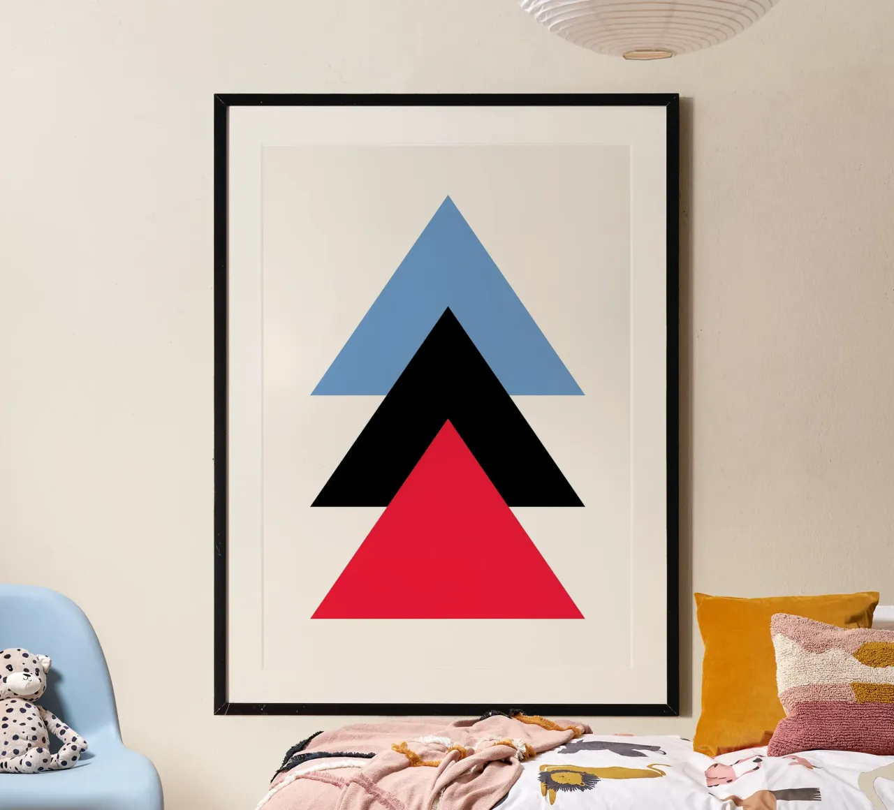 Ascesa Bauhaus: Triangoli geometrici, minimalista e moderno Tre carta hahnemühle da NorwesClub