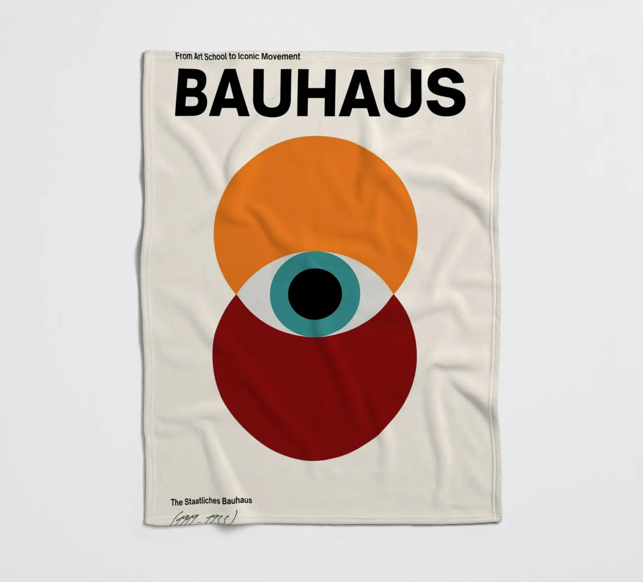 Bauhaus Eye: Iconic Modernism, Abstract Geometric Trend Art fleece blanket by NorwesClub